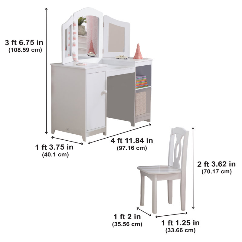 KidKraft Deluxe Kids Vanity Set with Mirror & Reviews Wayfair